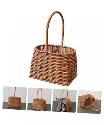 basket manual to weave plastic solid rattan storage gift box wedding Woven Basket Iron frame gift basket rattan basket Souven...