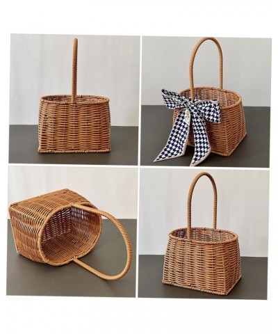 basket manual to weave plastic solid rattan storage gift box wedding Woven Basket Iron frame gift basket rattan basket Souven...