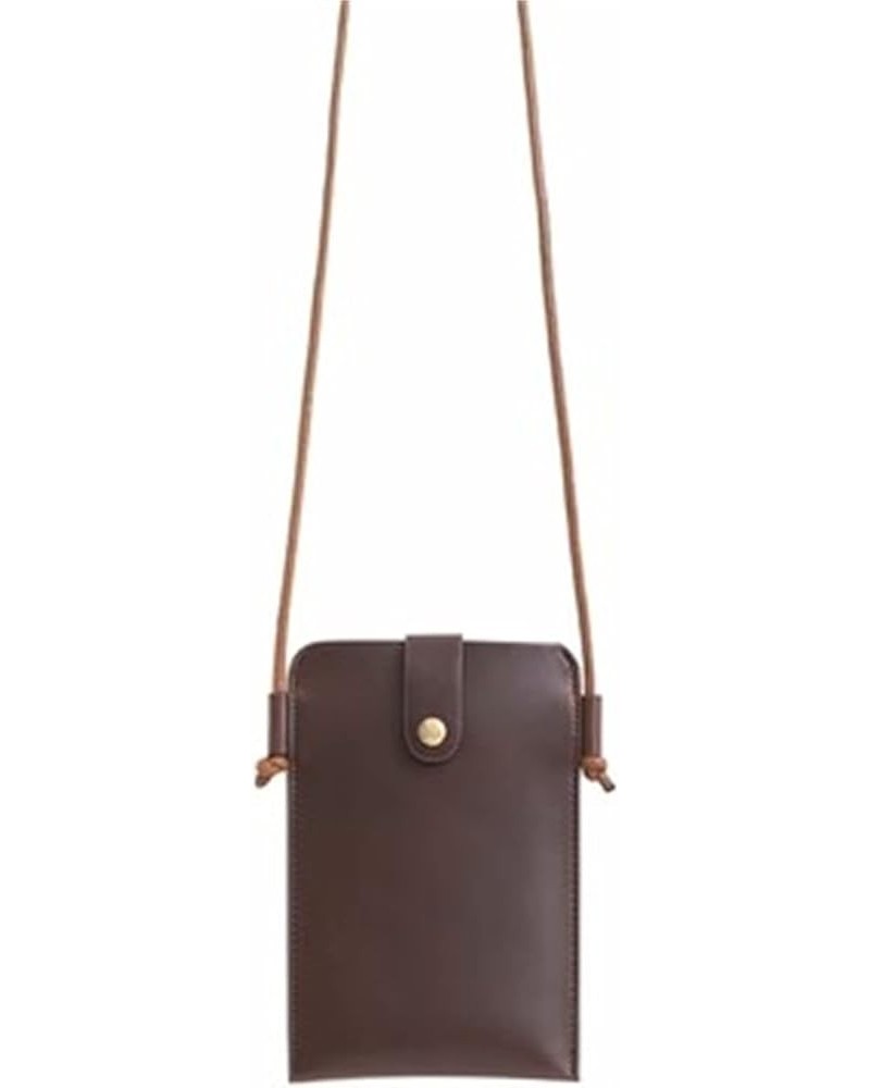 Phone Bag for Women Women's Vintage Simple Versatile Personalized Vertical One Shoulder Crossbody Mobile Phone Bag Brown $21....