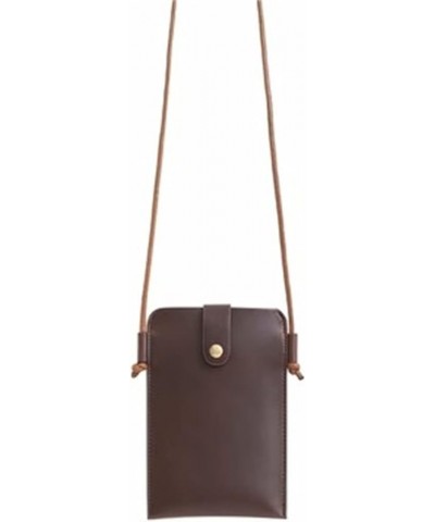 Phone Bag for Women Women's Vintage Simple Versatile Personalized Vertical One Shoulder Crossbody Mobile Phone Bag Brown $21....