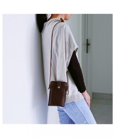 Phone Bag for Women Women's Vintage Simple Versatile Personalized Vertical One Shoulder Crossbody Mobile Phone Bag Brown $21....