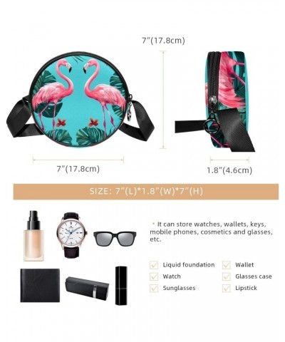 Crossbody Bags for Women,Crossbody Bag Men,Small Sling Bag,Flamingo Leaves Tropical Hawaiian Style,Crossbody Purse $8.78 Cros...