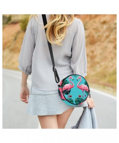 Crossbody Bags for Women,Crossbody Bag Men,Small Sling Bag,Flamingo Leaves Tropical Hawaiian Style,Crossbody Purse $8.78 Cros...