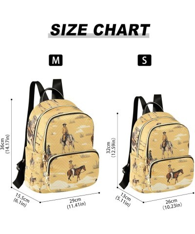 American Wild West Desert Cowboy Backpack for Women Fashion Shoulder Bags Small Casual Daypack Travel Bag S 202a5086 M(11.4"x...