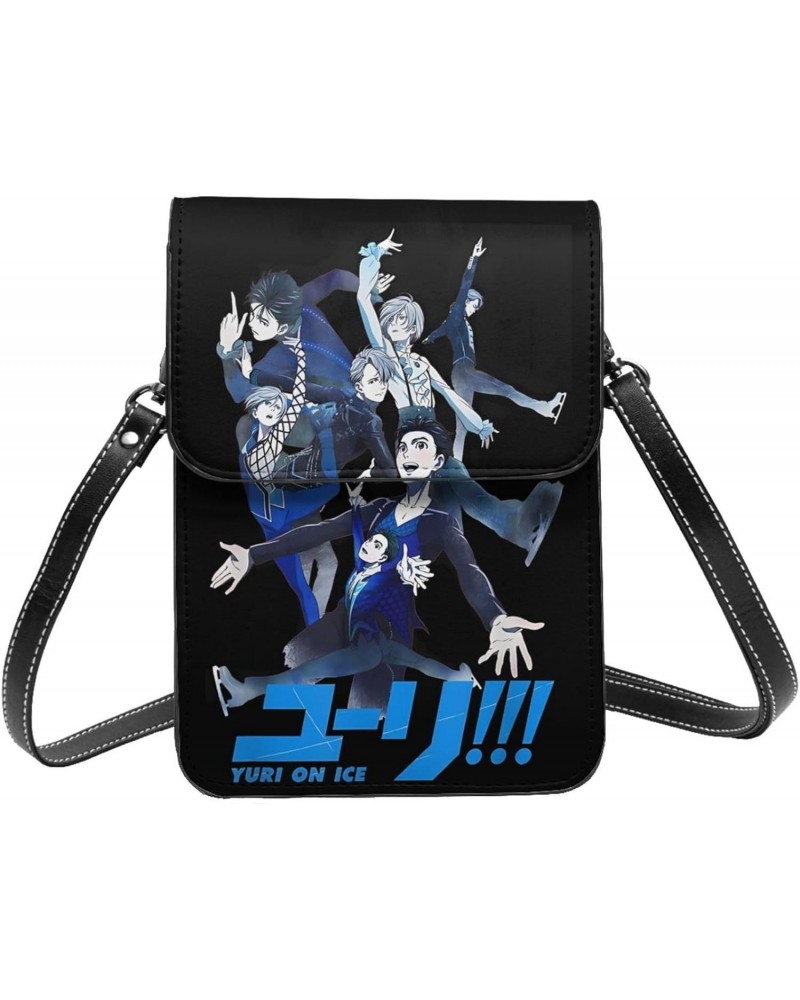 Anime Small Cell Phone Purse Yuri On Ice Fashion Womens Crossbody Cellphone Bag Mini Shoulder Bag 7.5x5.3 Inches $15.29 Cross...