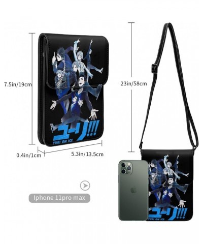 Anime Small Cell Phone Purse Yuri On Ice Fashion Womens Crossbody Cellphone Bag Mini Shoulder Bag 7.5x5.3 Inches $15.29 Cross...