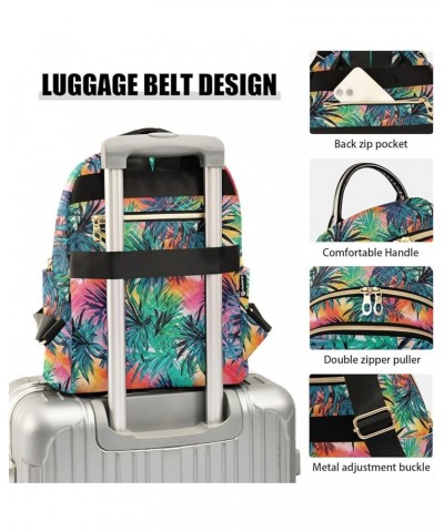 Tropical Palm Tree Tie Dye Backpack Purse for Women Small Travel Bag Fashion Daypack M 202a3542 M(11.4"x6.1"x14.17") 202a3542...