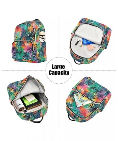 Tropical Palm Tree Tie Dye Backpack Purse for Women Small Travel Bag Fashion Daypack M 202a3542 M(11.4"x6.1"x14.17") 202a3542...