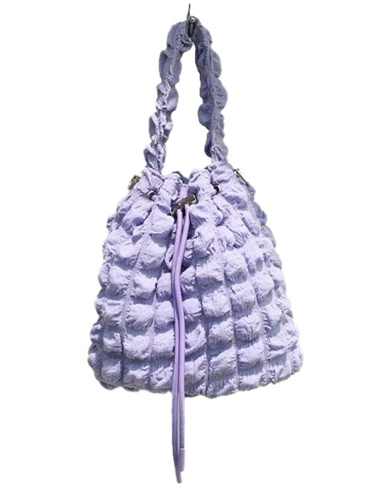 Hobo Bag for Women Shoulder Crossbody Bag Bubble Pleated Purse Small Bucket Totes Handbag Drawstring Satchels Purple $21.94 T...