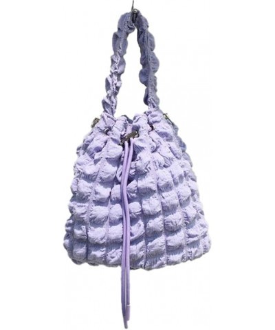 Hobo Bag for Women Shoulder Crossbody Bag Bubble Pleated Purse Small Bucket Totes Handbag Drawstring Satchels Purple $21.94 T...