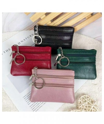 Coin Wallet Korean Money Bag Classic Simple Small Purse Wallets Multilayer Multifunctional Cute Leather Card Wallet(red) Red ...