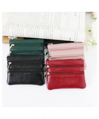 Coin Wallet Korean Money Bag Classic Simple Small Purse Wallets Multilayer Multifunctional Cute Leather Card Wallet(red) Red ...