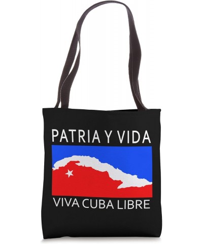 Patria Y Vida Flag Cuba Cuban Freedom Cuba Libre Tote Bag $10.79 Totes