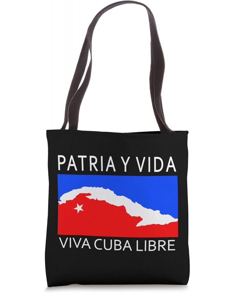 Patria Y Vida Flag Cuba Cuban Freedom Cuba Libre Tote Bag $10.79 Totes