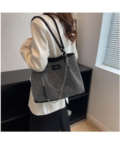 Bright Diamond Bag Women's Bag Single Shoulder Underarm Bag Simple Casual Crossbody Bag Silvery $18.10 Totes