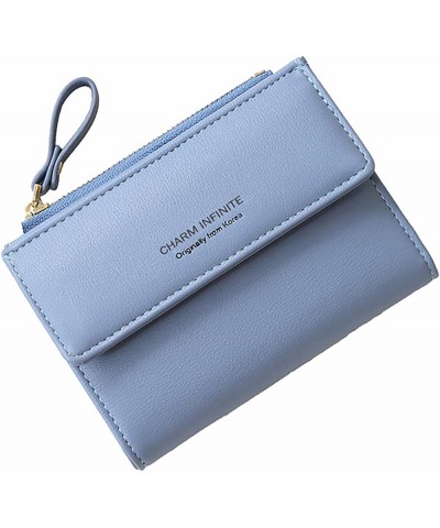 Wallet Women, RFID Blocking Leather Bifold Purse with ID Window Blue $10.39 Wallets