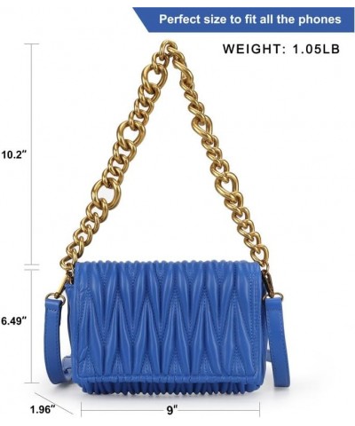 Quilted Handbags for Women Crossbody Bags Trendy Small Purses and Top Handle Handbags Royalblue $17.10 Crossbody Bags