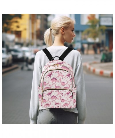 Backpack Purse for Women Pink Dinosaur Animals, Mini Fashion Backpack Lightweight Casual Daypack Shoulder Bag Travel Backpack...