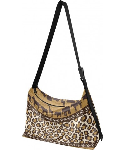 Large Crossbody Bag Wild Animals Leopard Print PU Leather Shoulder Bag for Women Girls $19.46 Crossbody Bags