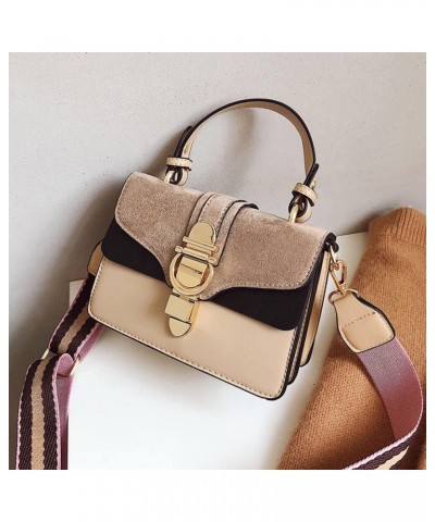 Fashion Suede Top Handle Crossbody Satchel for Women Handbags Purse Casual Classic Shoulder Bag Totes Khaki $14.40 Totes