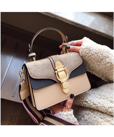 Fashion Suede Top Handle Crossbody Satchel for Women Handbags Purse Casual Classic Shoulder Bag Totes Khaki $14.40 Totes