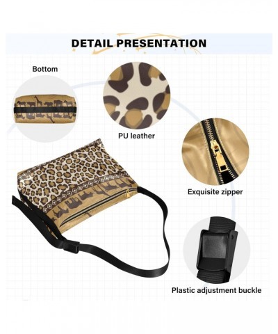 Large Crossbody Bag Wild Animals Leopard Print PU Leather Shoulder Bag for Women Girls $19.46 Crossbody Bags