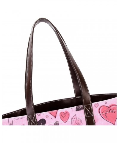 Valentine's Day Canvas Leather Mix Crossbody Bag - Stylish Hand-Held Purse with Adjustable Strap - 13.3x4.7x12.2 in Size $25....