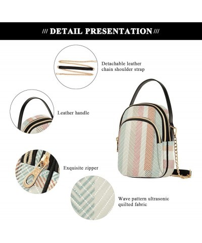 Women's Crossbody Bag, Blue Stripe Three Zipper Design Handbag Shoulder Bag Wallet Color154 $11.96 Crossbody Bags