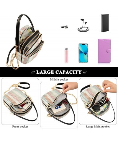 Women's Crossbody Bag, Blue Stripe Three Zipper Design Handbag Shoulder Bag Wallet Color154 $11.96 Crossbody Bags