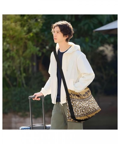 Large Crossbody Bag Wild Animals Leopard Print PU Leather Shoulder Bag for Women Girls $19.46 Crossbody Bags