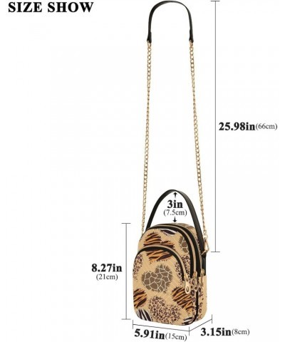 Leopard Hearts Multi Pockets Crossbody Bags for Women Zip Cell Phone Purse Wallet Bag with Detachable Shoulder Strap Cross Bo...