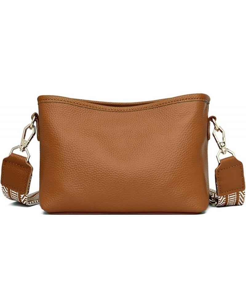 Crossbody Bags for Women Small Genuine Leather Shoulder Purse Cross Body Bag with Wristlet Top Zipper Type 6 Brown $11.96 Cro...