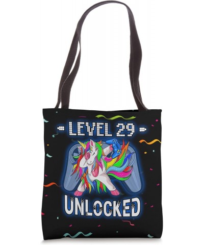 Level 29 Unlocked Funny Dabbing Unicorn Gamer 29th Birthday Tote Bag $10.76 Totes