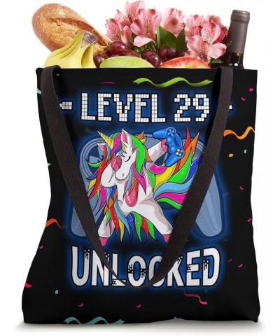 Level 29 Unlocked Funny Dabbing Unicorn Gamer 29th Birthday Tote Bag $10.76 Totes