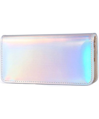 Women's Hologram Zipper Around Pu Leather Wallet Clutch Purse Silver,Purple $15.38 Wallets