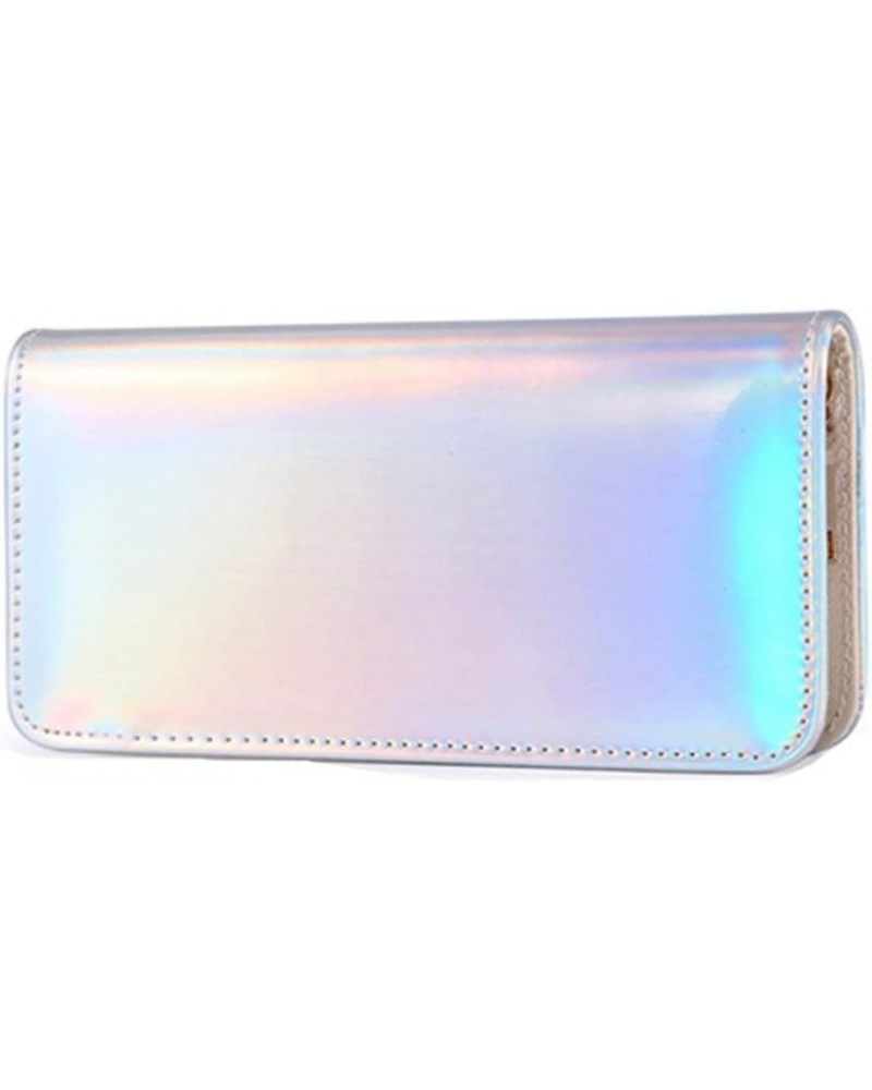 Women's Hologram Zipper Around Pu Leather Wallet Clutch Purse Silver,Purple $15.38 Wallets