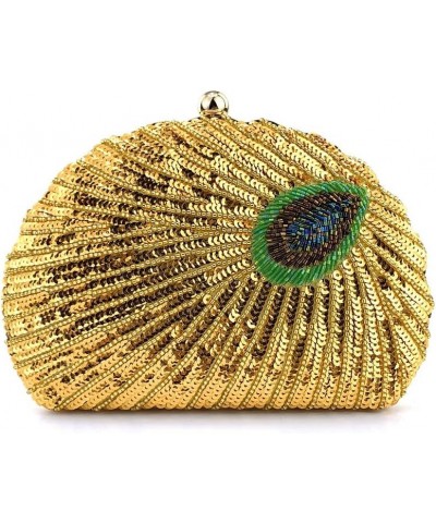 Womens Evening Clutch Bag Designer Evening Handbag Hand Bag,Lady Party Wedding Clutch Purse Shell Shape-gold $10.75 Evening Bags