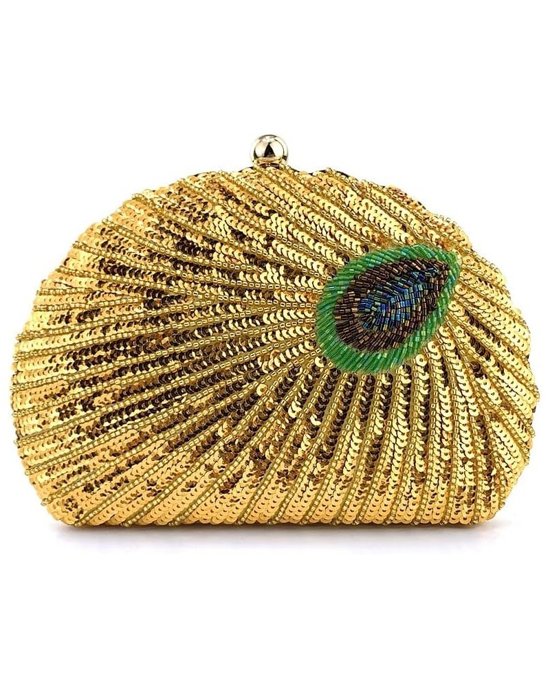 Womens Evening Clutch Bag Designer Evening Handbag Hand Bag,Lady Party Wedding Clutch Purse Shell Shape-gold $10.75 Evening Bags