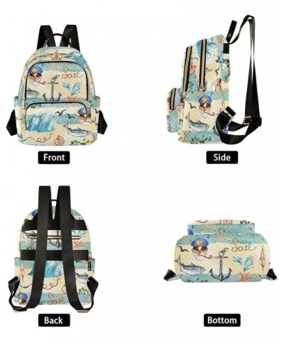 Nautical Backpack Purse for Women Small Mini Women's Fashion Backpack for Gifts Lady Women Holiday,S Medium $13.02 Backpacks