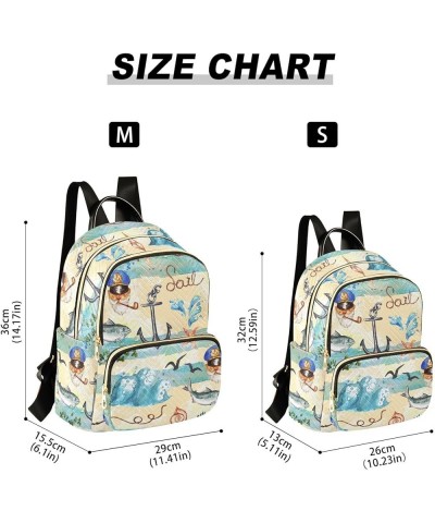 Nautical Backpack Purse for Women Small Mini Women's Fashion Backpack for Gifts Lady Women Holiday,S Medium $13.02 Backpacks