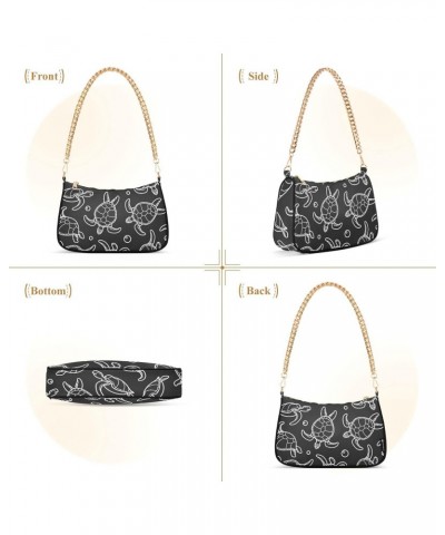 Turtles Shoulder Bag for Women Small Purse Chain Clutch Arm Purse with Chain Strap for Women Girlfriend $12.60 Shoulder Bags