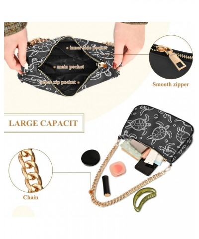 Turtles Shoulder Bag for Women Small Purse Chain Clutch Arm Purse with Chain Strap for Women Girlfriend $12.60 Shoulder Bags