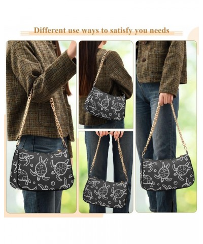 Turtles Shoulder Bag for Women Small Purse Chain Clutch Arm Purse with Chain Strap for Women Girlfriend $12.60 Shoulder Bags