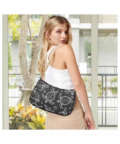 Turtles Shoulder Bag for Women Small Purse Chain Clutch Arm Purse with Chain Strap for Women Girlfriend $12.60 Shoulder Bags