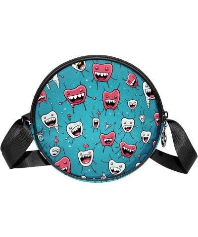 Funny Teeth Shoulder Bags Pouch Crossbody Purse Wallet Clutch Bag for Women with Adjustable Strap 7x1.8 in Multicoloured 5 $1...