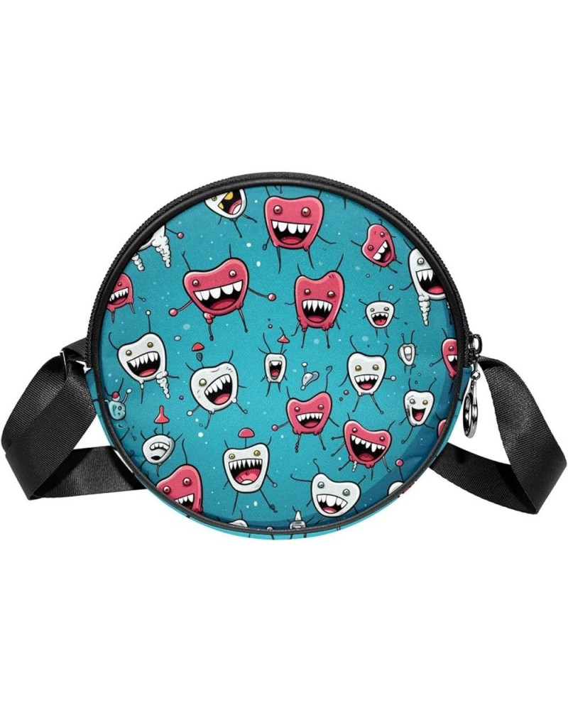 Funny Teeth Shoulder Bags Pouch Crossbody Purse Wallet Clutch Bag for Women with Adjustable Strap 7x1.8 in Multicoloured 5 $1...