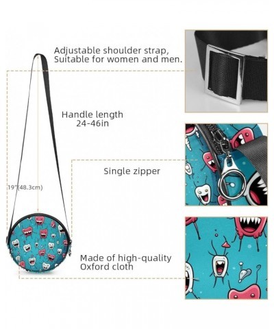 Funny Teeth Shoulder Bags Pouch Crossbody Purse Wallet Clutch Bag for Women with Adjustable Strap 7x1.8 in Multicoloured 5 $1...