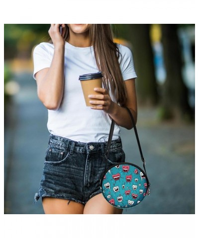 Funny Teeth Shoulder Bags Pouch Crossbody Purse Wallet Clutch Bag for Women with Adjustable Strap 7x1.8 in Multicoloured 5 $1...