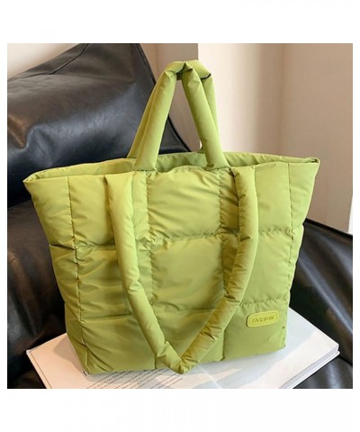 Puffer Tote Bag for Women, Quilted Cotton Padd signer, nter n Padd Shoulr Bag th Adjustable Strap-Blk Section G-green $16.93 ...