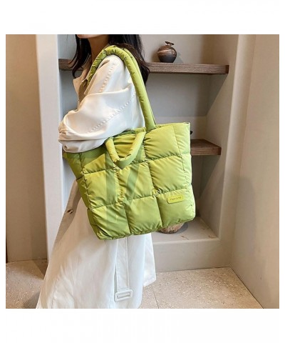 Puffer Tote Bag for Women, Quilted Cotton Padd signer, nter n Padd Shoulr Bag th Adjustable Strap-Blk Section G-green $16.93 ...